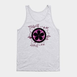 Pink/Black Flower Pattern Tank Top